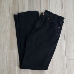 Wrangler Mens Black Straight Leg Jeans 34/38 - Inseam 36